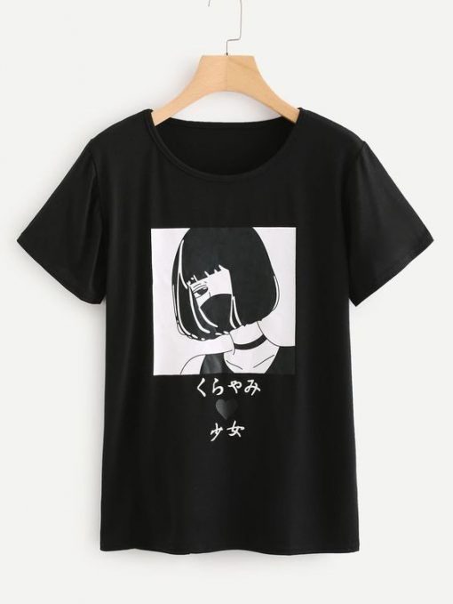 Girl Print Tee T-Shirt EM31