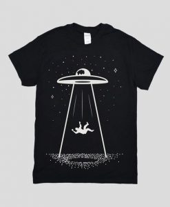 Gothic Alien UFO Black T-shirt ER31