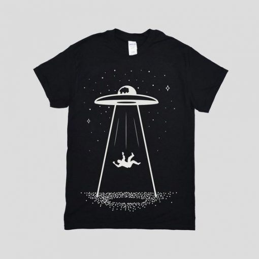 Gothic Alien UFO Black T-shirt ER31