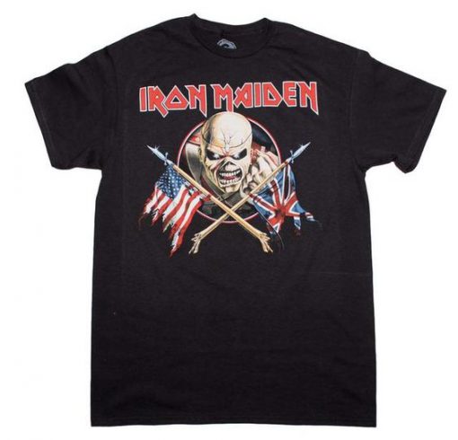 Iron Maiden crossed flags t-shirt EL31