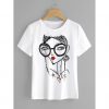 carton portrait print tee tshirt AI30