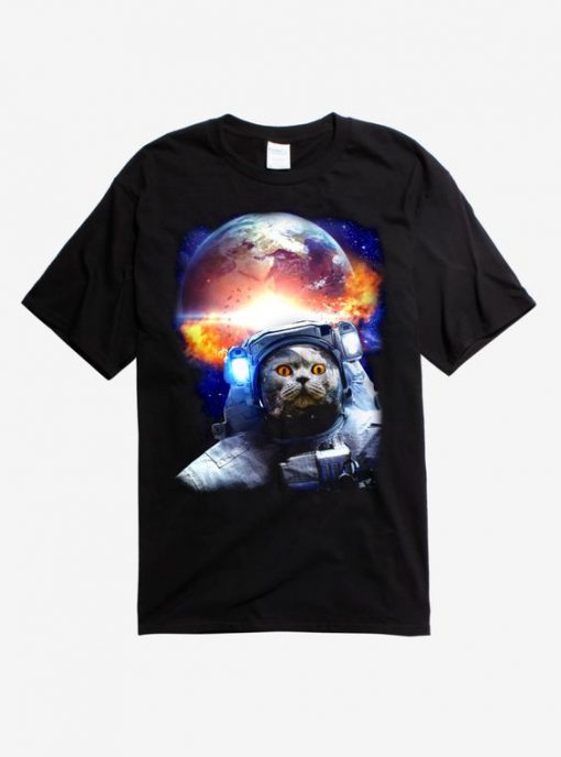 Astronaut Space Cat T-Shirt SR28N