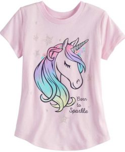 Born To Sparkle Unicorn Tshirt EL5N