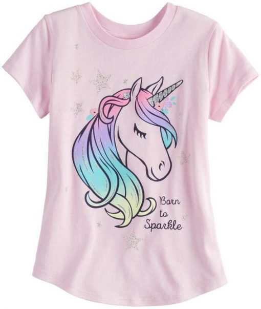 Born To Sparkle Unicorn Tshirt EL5N