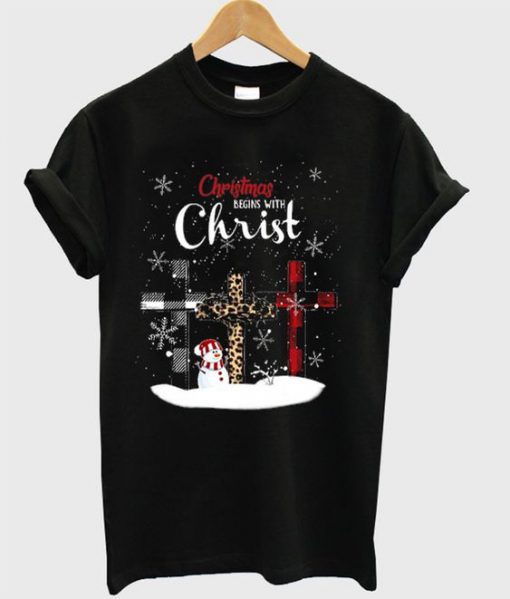 Christmas begins with christ t-shirt Fd29N