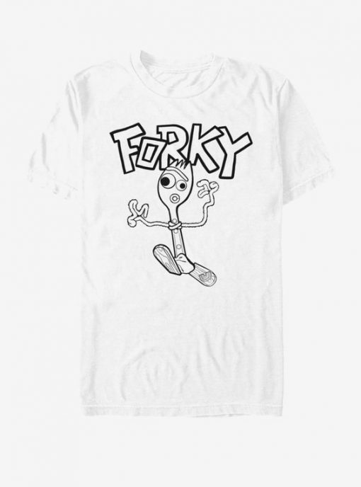 Doodle Fork White T-Shirt N22FD