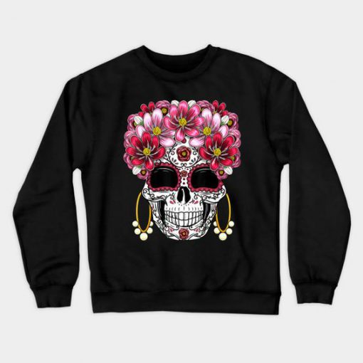 Floral Sugar Skull Sweatshirt N21FD