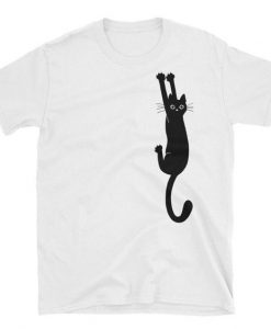 Hanging Black Cat T Shirt ER13N