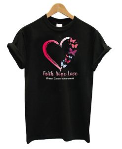 Hope Love Pink Butterfly T shirt FD7N