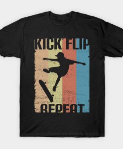 Kick Flip Skateboarding T Shirt SR30N