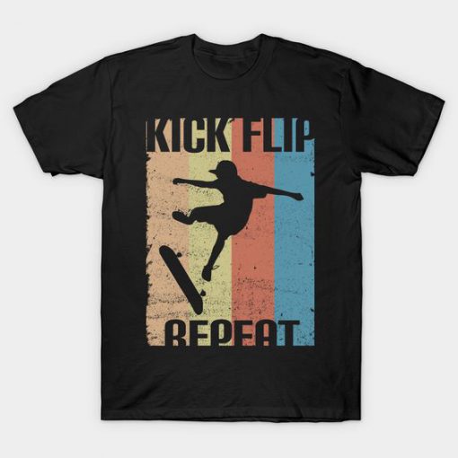 Kick Flip Skateboarding T Shirt SR30N