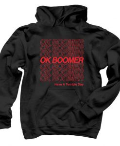 Ok Boomer Black Hoodie N14AZ