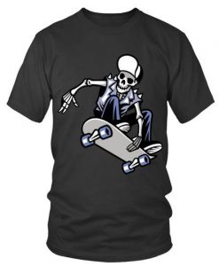 Skeleton Skull Skateboarder T-Shirt AZ20N