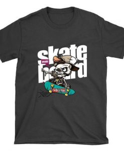 Skeleton with Skateboard T-Shirt AZ20N