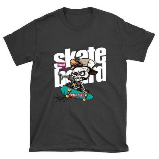 Skeleton with Skateboard T-Shirt AZ20N