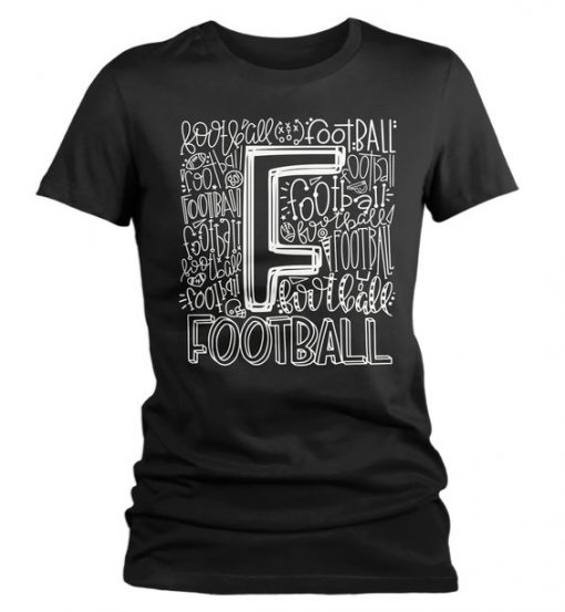 Typography Women's Football T Shirt ER6N