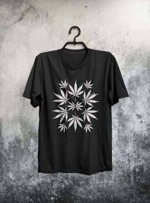 Cannabis White black tshirt FD18D