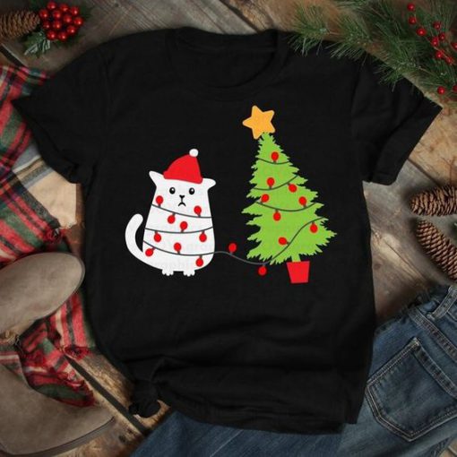 Christmas Cat Tshirt EL6D