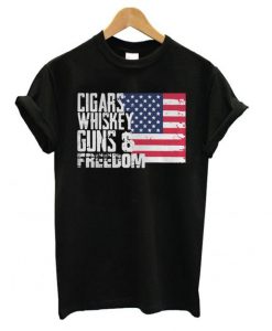Cigars Whiskey Guns n Freedom t-shirt FD2D