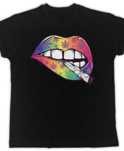 Colorful Lips Weed T-Shirt FD18D