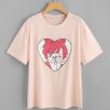 Girl Print Valentine Tshirt N9FD