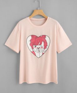 Girl Print Valentine Tshirt N9FD