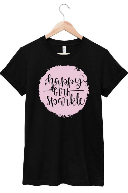 Happy Girl Sparkle T Shirt SR7D