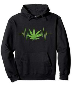 Marijuana Leaf Heartbeat Hoodie FD18D