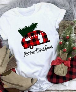 Plaid Merry Christmas Tshirt EL6D