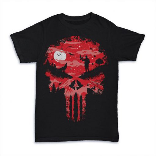 Red Night Skull t shirt Fd5D