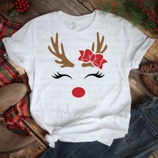 Reindeer Christmas Tshirt EL6D