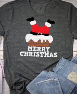 Santa In Chimney tshirt EL6D