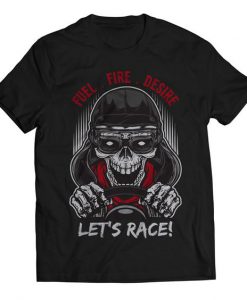 Skull Racer Racing t shirt N9FD