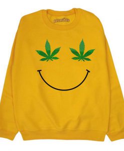Weed Leaf Smiley Face Sweatshirt FD18D