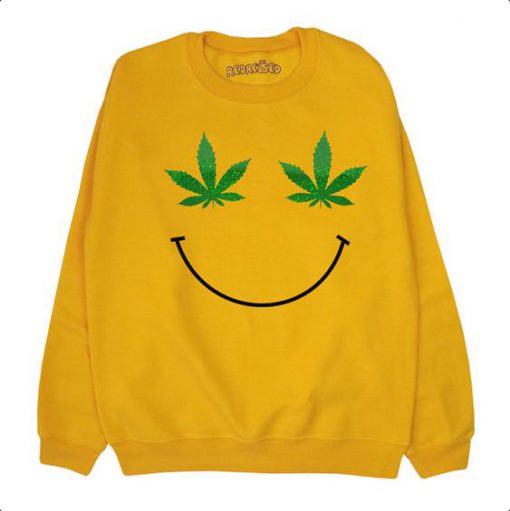 Weed Leaf Smiley Face Sweatshirt FD18D