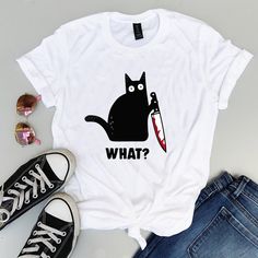 Cat What Tshirt EL18J0