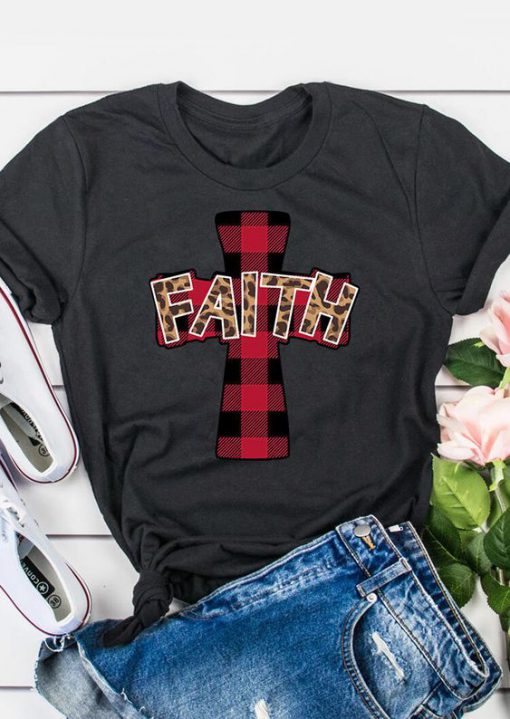 Faith Cross Christ T Shirt SR22J0