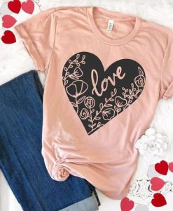 Flower Love Heart tshirt FD7J0