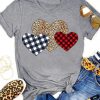 Valentine Plaid Leopard tshirt FD7J0