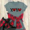 XOXO Plaid Valentine tshirt FD7J0