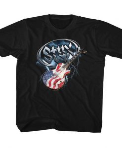 American Flag Guitar tshirt Fd5F0