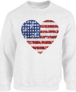 Heart USA Flag Sweatshirt EL6F0