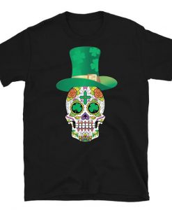 Sugar Skull Saint Patricks Day Party T-Shirt AF24M0