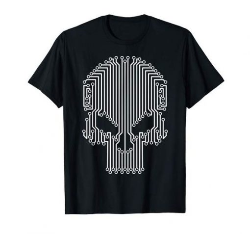 Circuit Board Hacker Skull Tshirt YT13A0