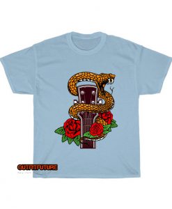 Guitar head with snake and roses T-Shirt EL13D0