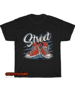Street-with-a-pair-of-illustration-shoes-T-Shirt EL18D0