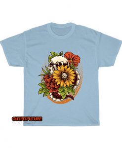 skull flower illustration T-Shirt EL5D0