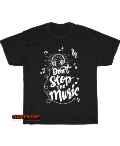 stop music hand lettering with headphone T-Shirt EL13D0