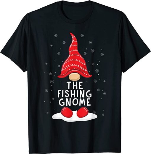 Funny The Fishing Gnome Christmas Pajamas Xmas Holiday T-Shirt AL21AG2