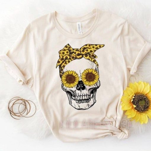 Sunflower Skull Bandana, T-Shirt AL21AG2